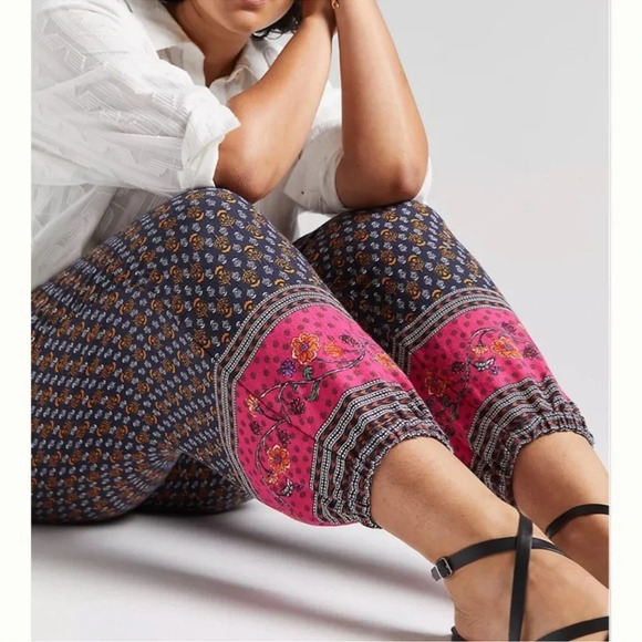 Anthropologie Pants - Anthropologie Greta Smocked Balloon Leg Casual Geometric Pants, Size 12, NWT